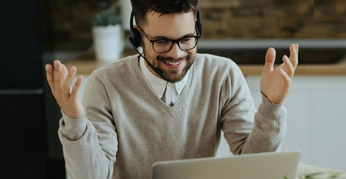 Freelance professional working remotely on a laptop